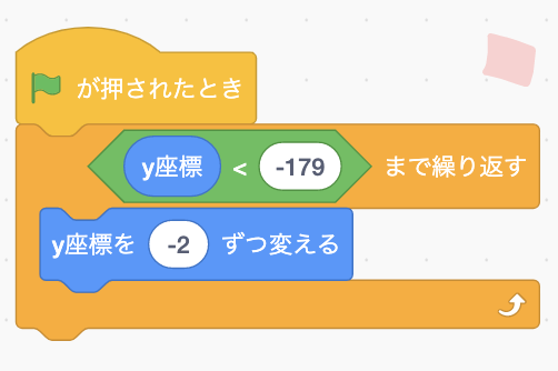下に落ちるプログラム
