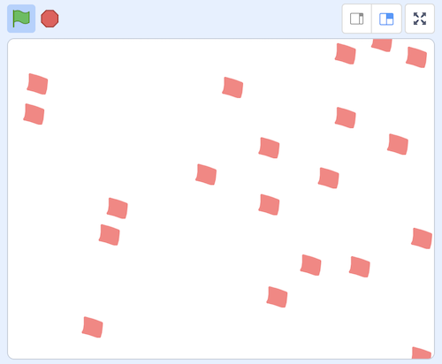 同じ見た目の紙が落ちていく様子